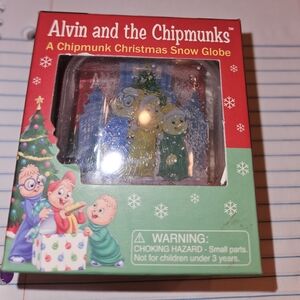 Alvin and the Chipmunks Christmas Snow Globe Minature with Book New in Box Rare